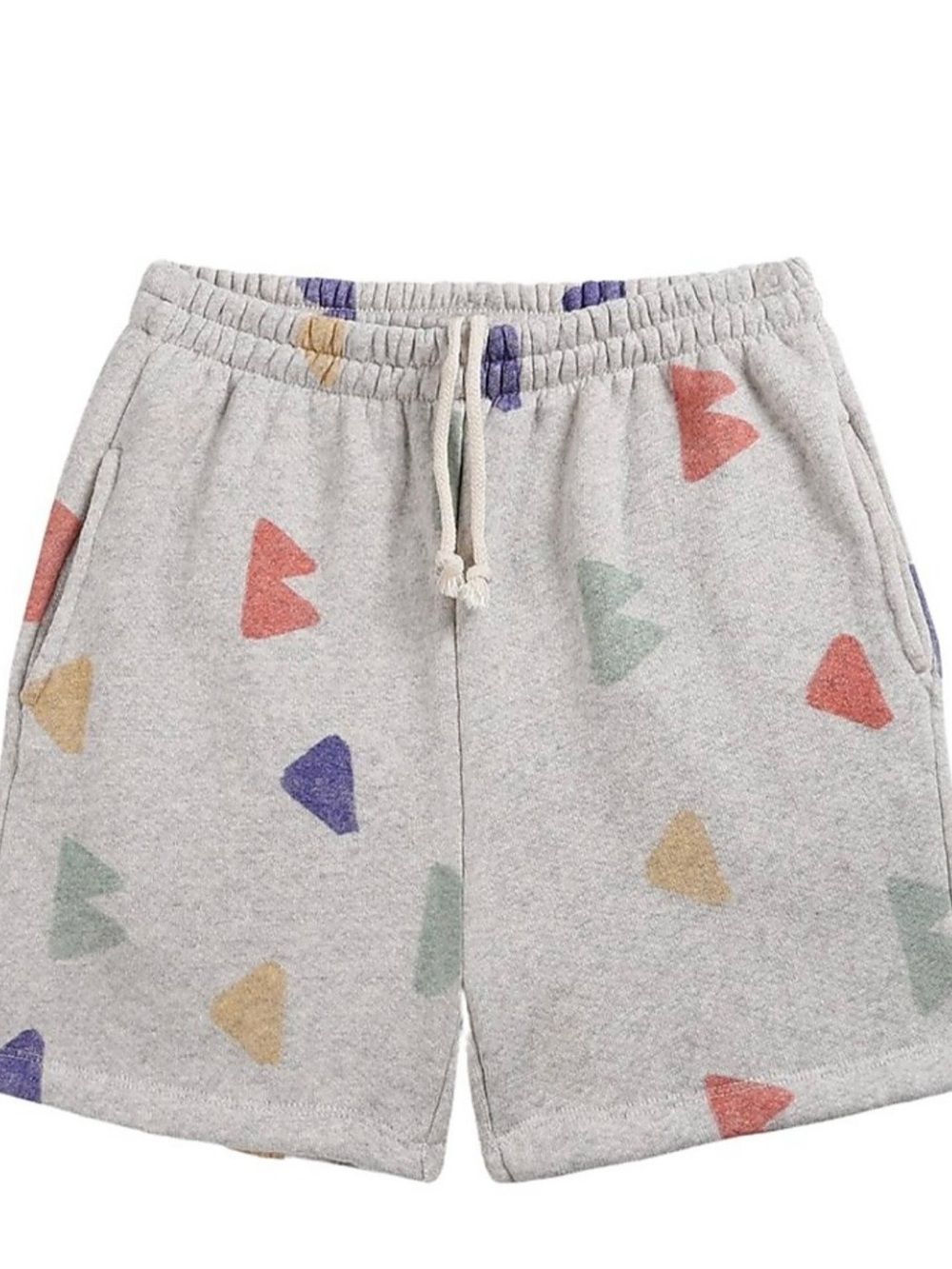 Bobo Choses Light Gray Shorts with Red, Yellow, Green & Blue Shapes